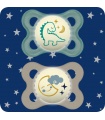 MAM ORIGINAL Chupete Silicona Night 0+ 2 ud Azul