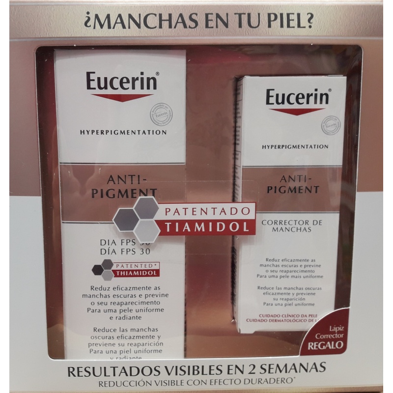 Eucerin Cofre Anti-Pigment Día SPF30, 50ml con Stick Corrector 5ml de REGALO